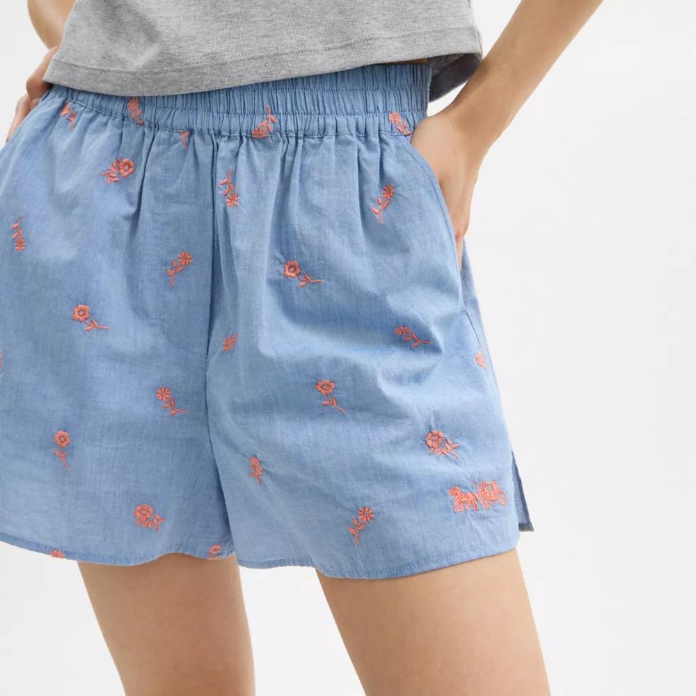 Floral Embroidery Boxer Shorts Product Image