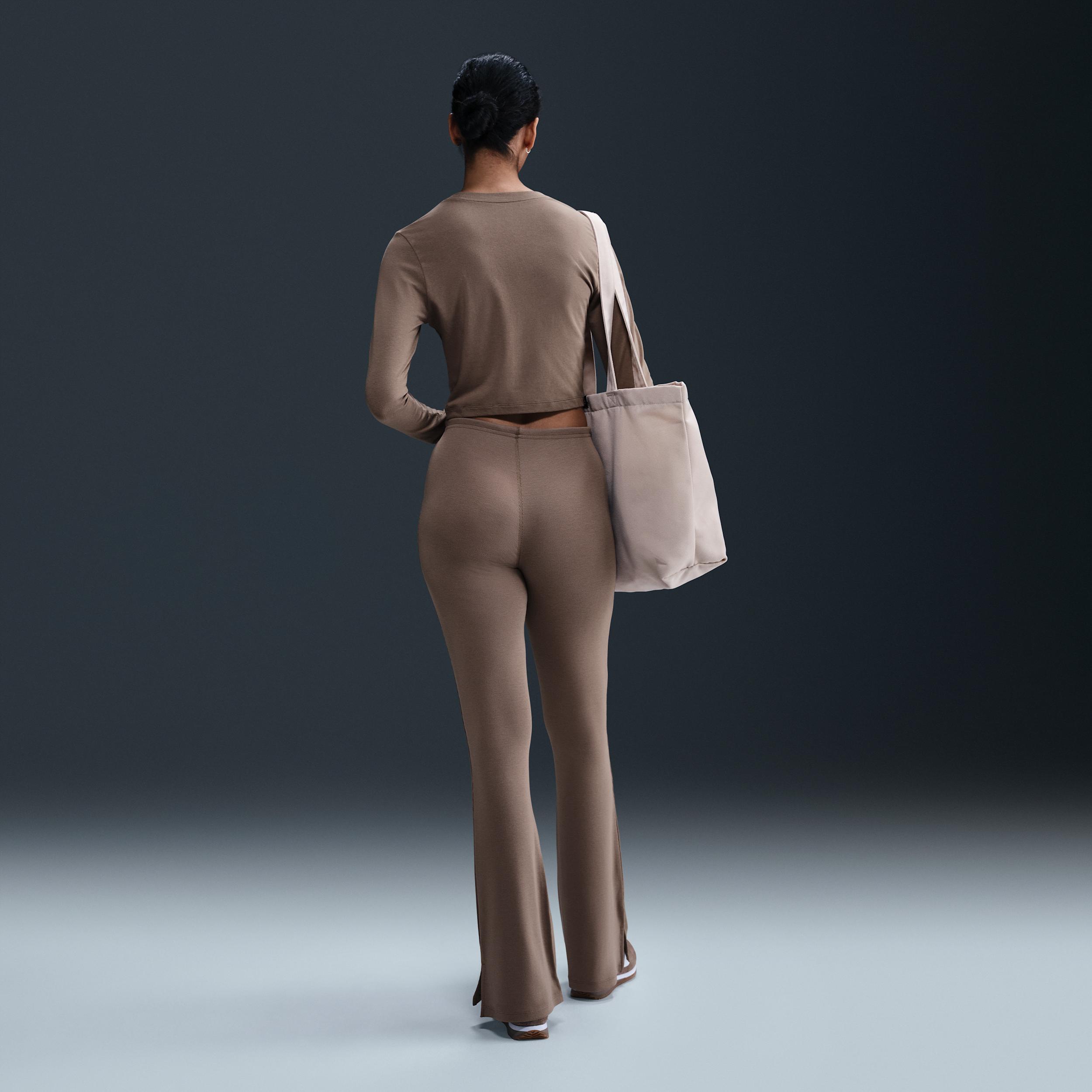 Women's Nike Sportswear Chill Knit Tight Mini-Rib Flared Leggings Product Image