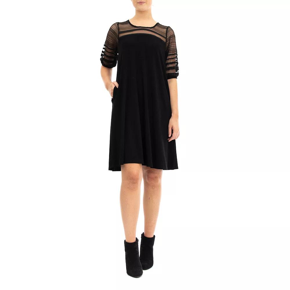 Womens Nina Leonard Semi-Sheer Dress Product Image