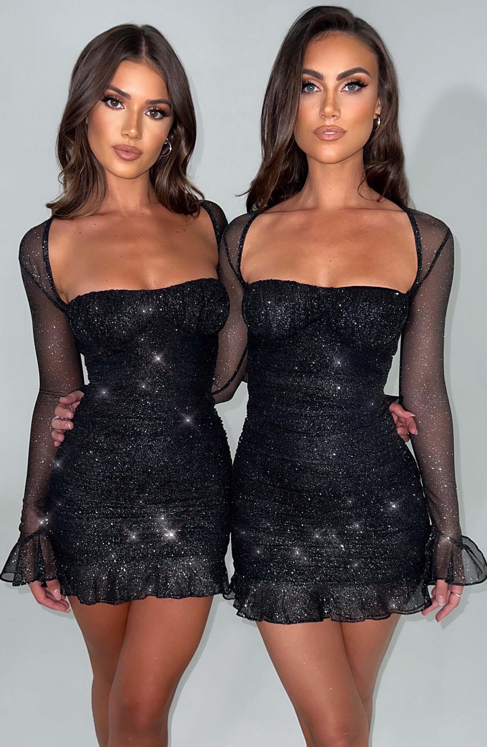 Brea Mini Dress - Black Sparkle Product Image