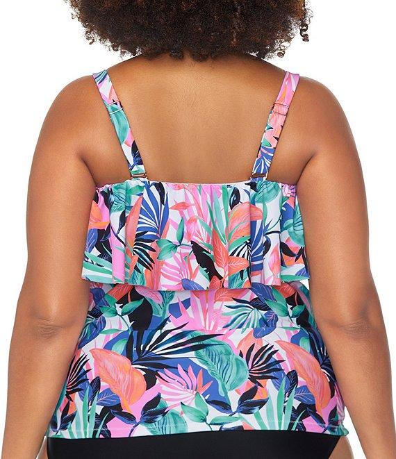 Raisins Curve Plus Size Malo Solid High Waist Shirred Swim Bottom Product Image