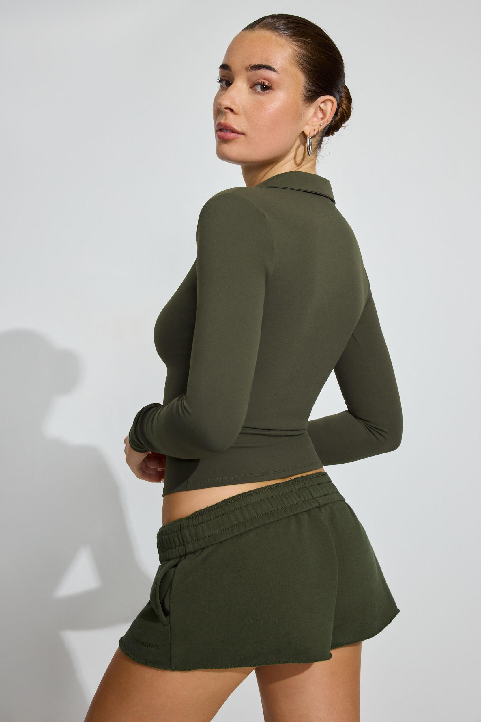 Sleek Polo Long Sleeve Top Product Image