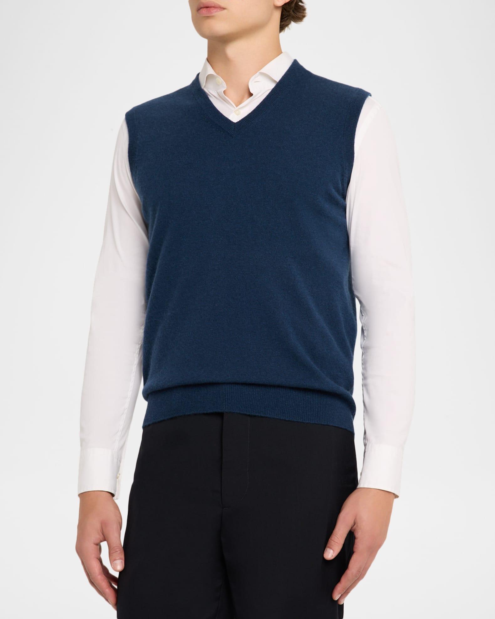 Men's Cashmere Knit V-Neck Vest Product Image
