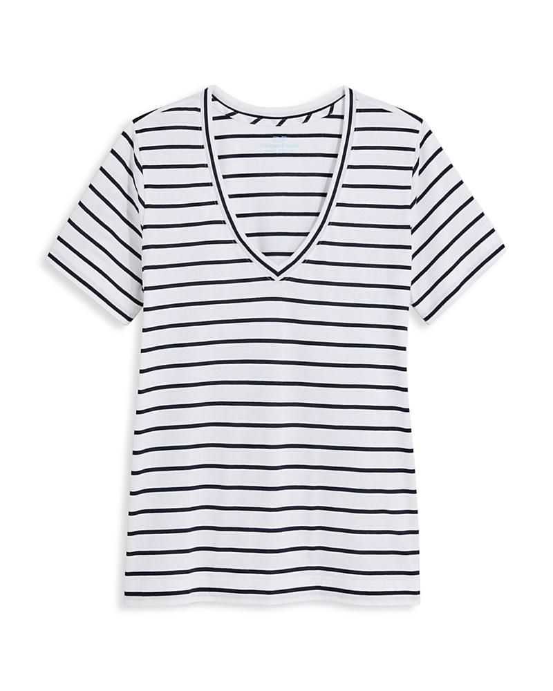 Vineyard Vines Striped V Neck Cotton Tee Product Image