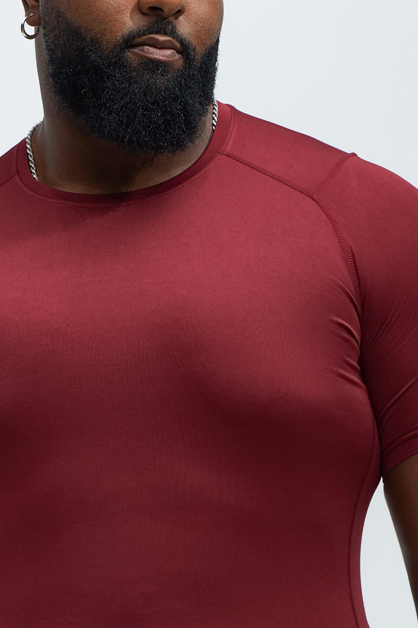Vital Compression Tee - Burgundy Product Image