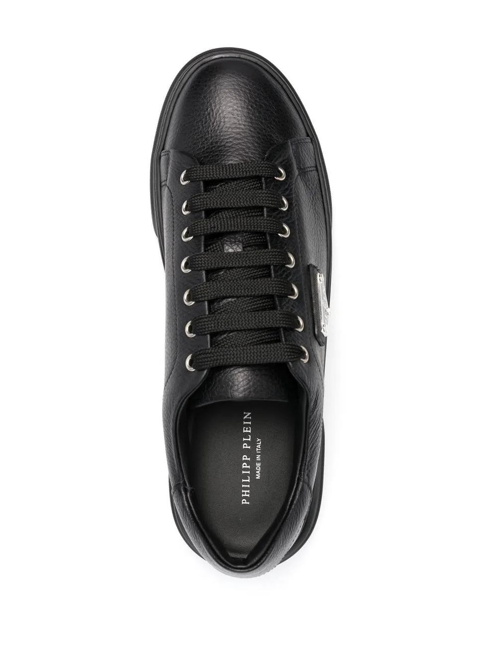 logo-plaque lace-up sneakers Product Image