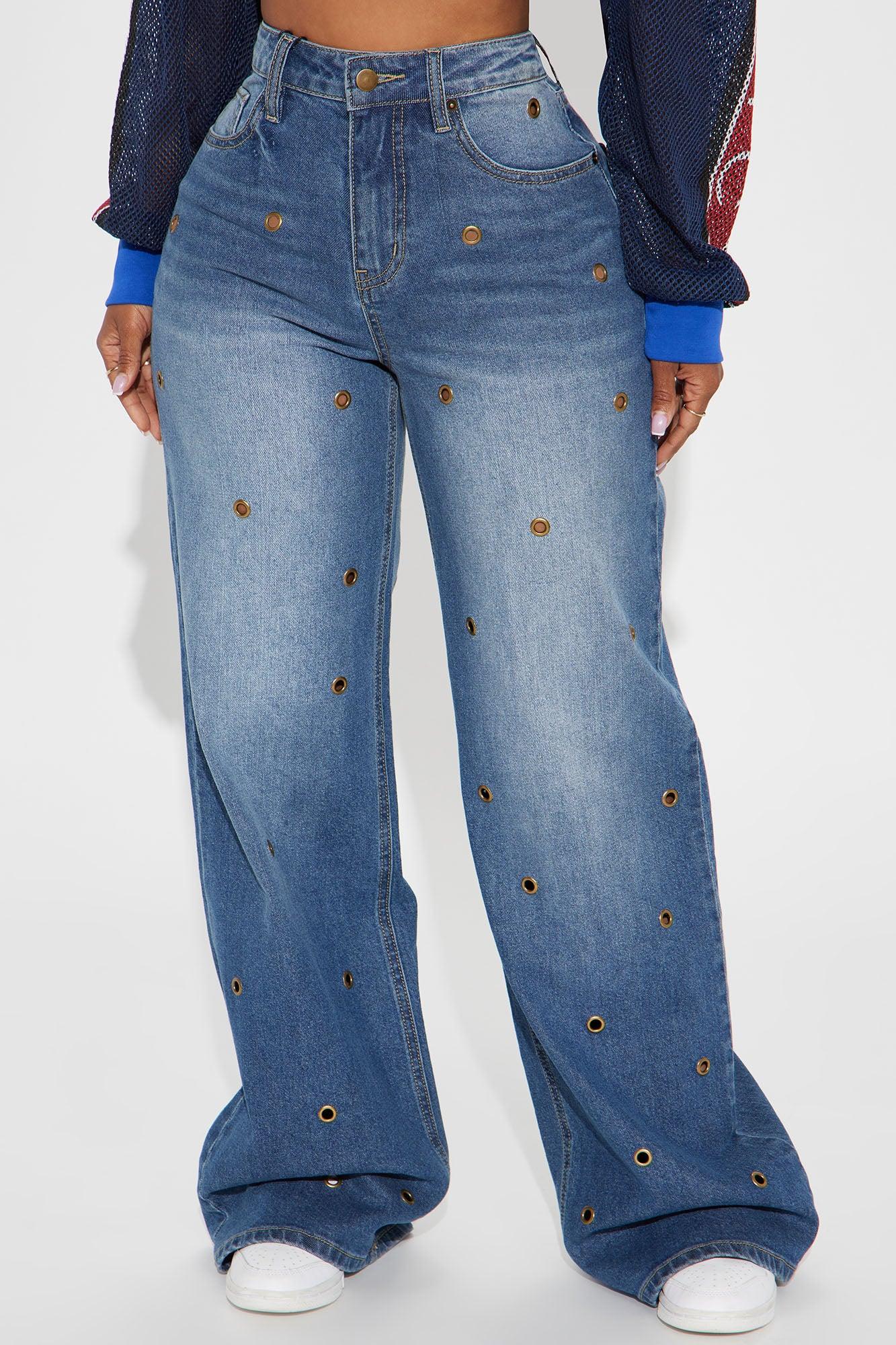 Kali Hardware Wide Leg Jeans - Dark Wash Product Image