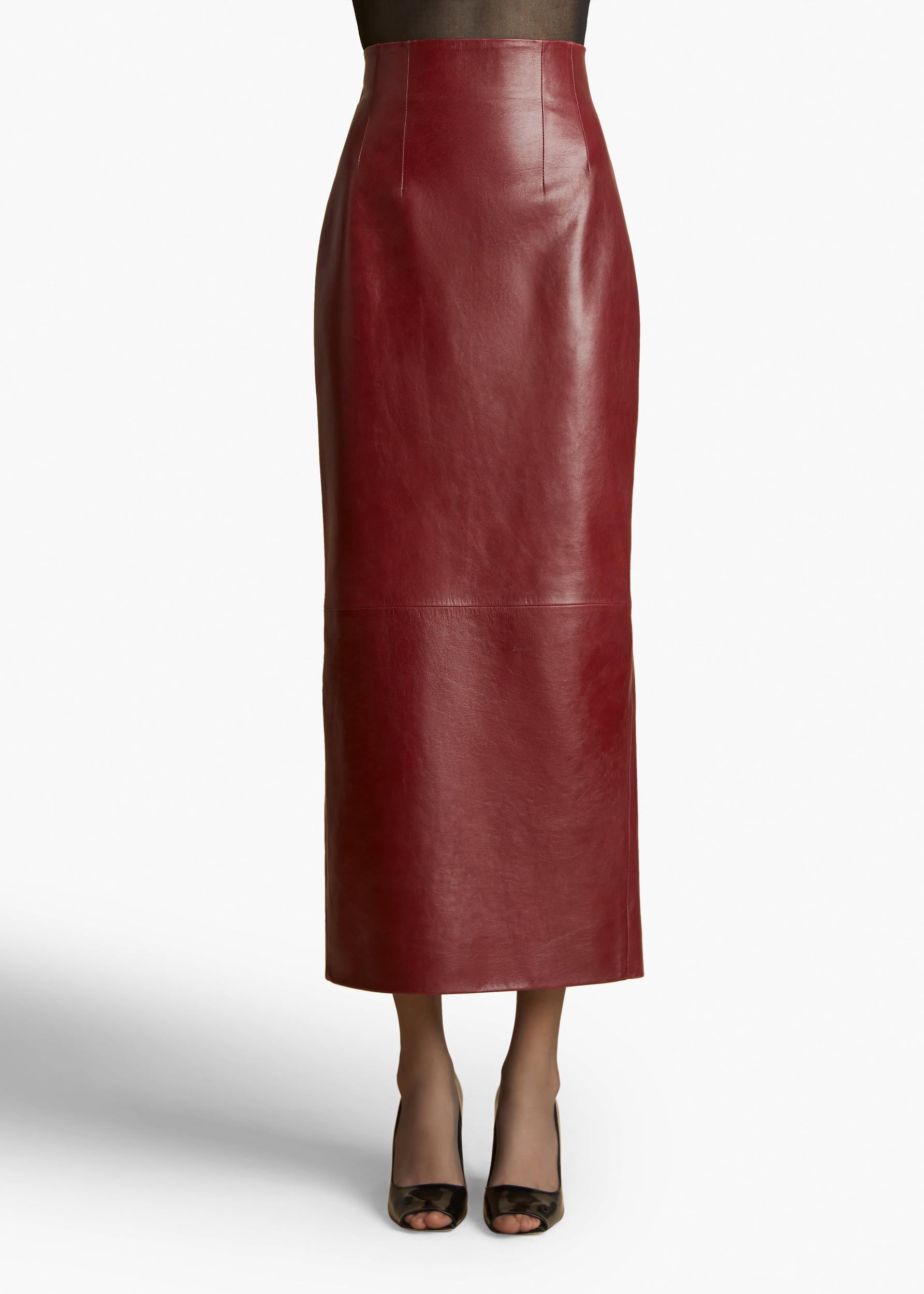 Loxley Skirt in Oxblood Leather Product Image