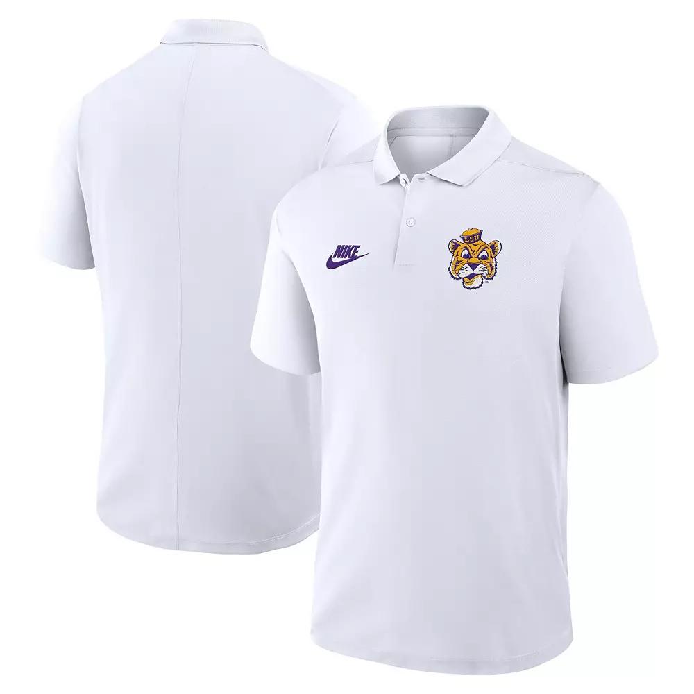 Men's Nike White LSU Tigers Primetime Victory Legacy Vault Logo Performance Polo, Size: XL Product Image