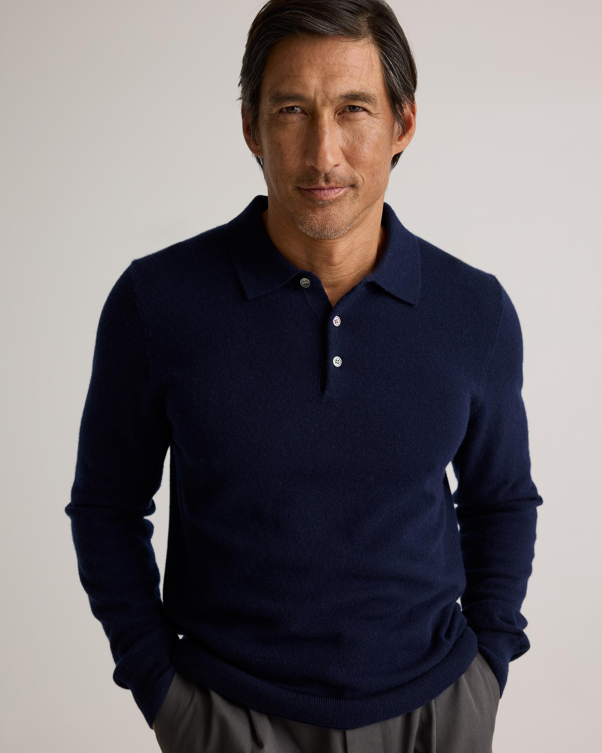 Quince | Men's Mongolian Cashmere Polo Sweater Size XL Product Image