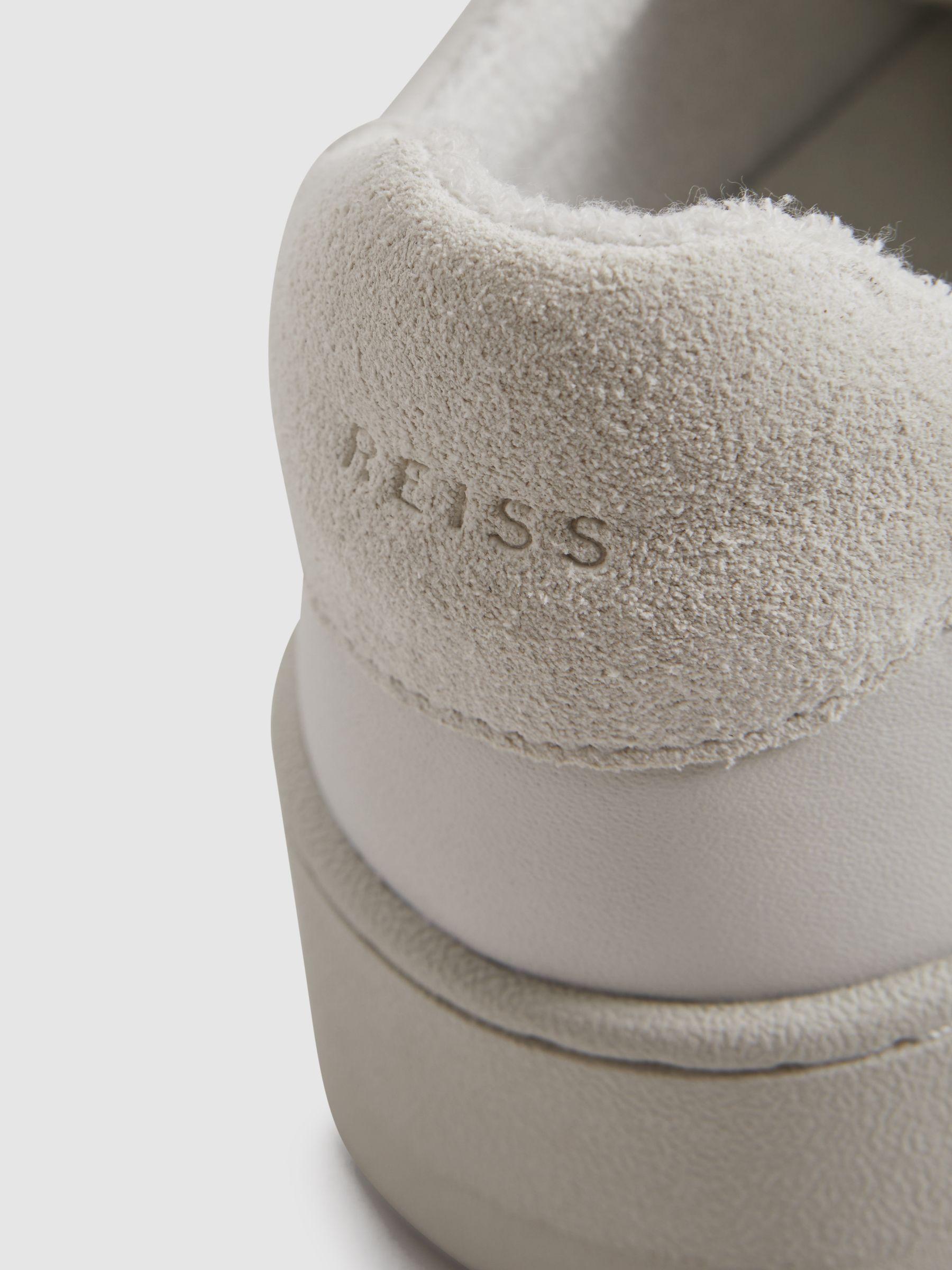 Leather Lace-Up Trainers in White Product Image