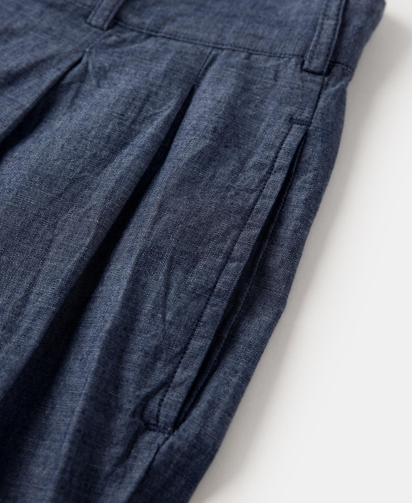1930s Double-Pleated Chambray Pants Product Image