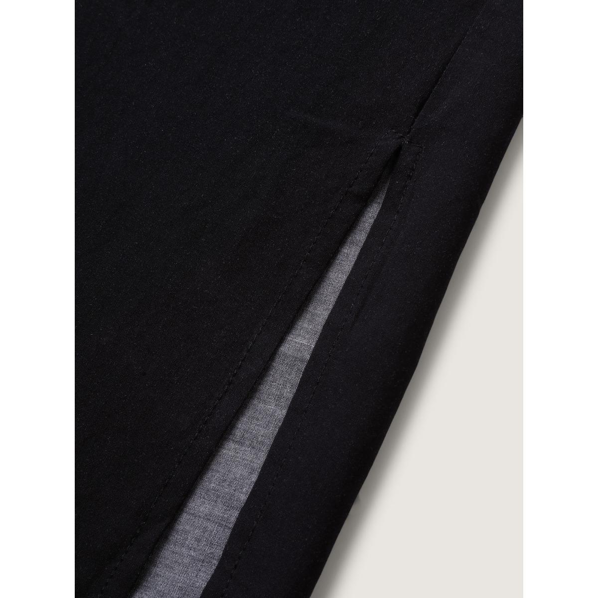 Plus Size Black Floral Halter Neck Slit Hem Jumpsuit Women Boho Sleeveless Halter neck Vacation Loose Jumpsuits BloomChic 10/M Product Image