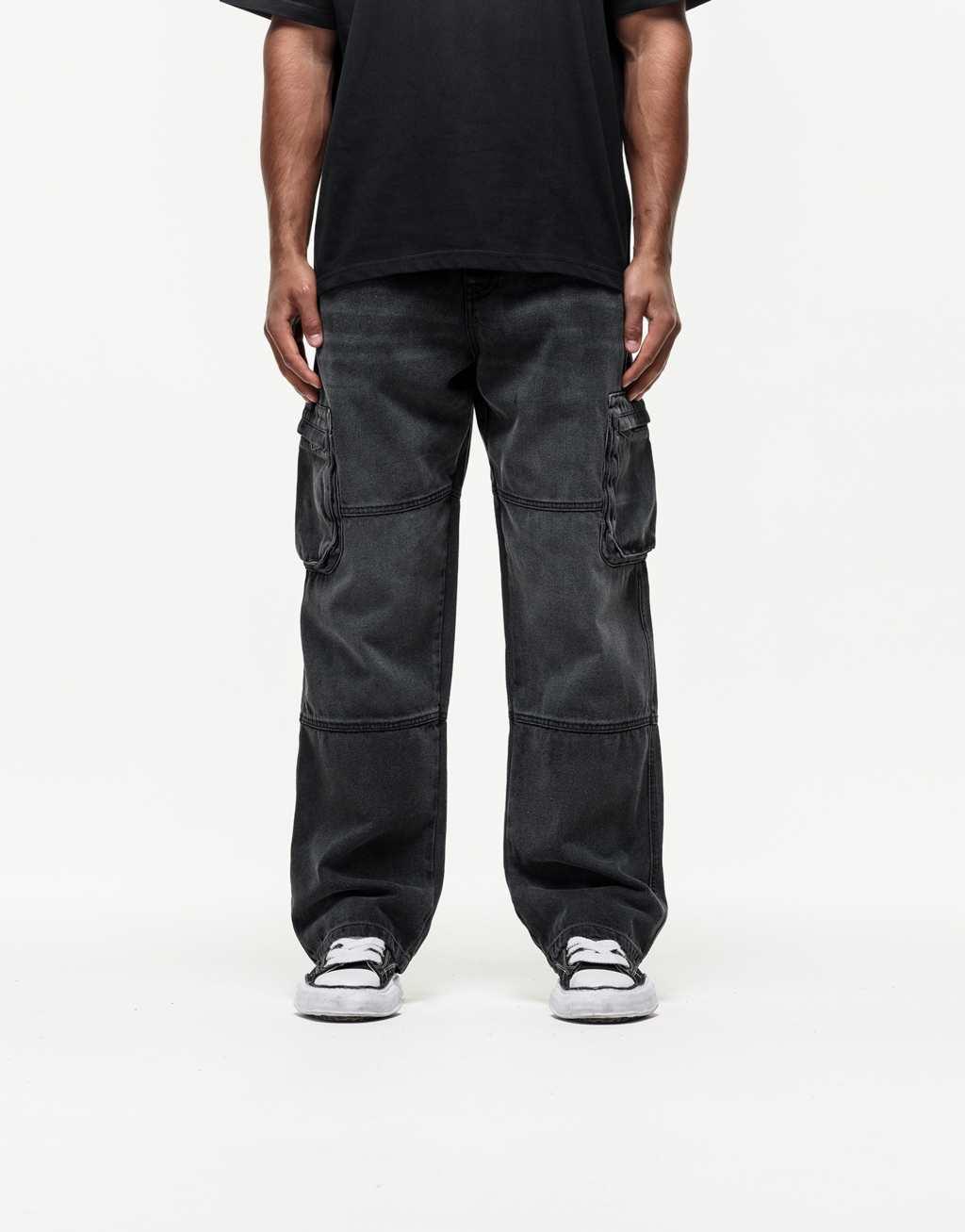 Good For Nothing cargo jeans in vintage wash  Product Image