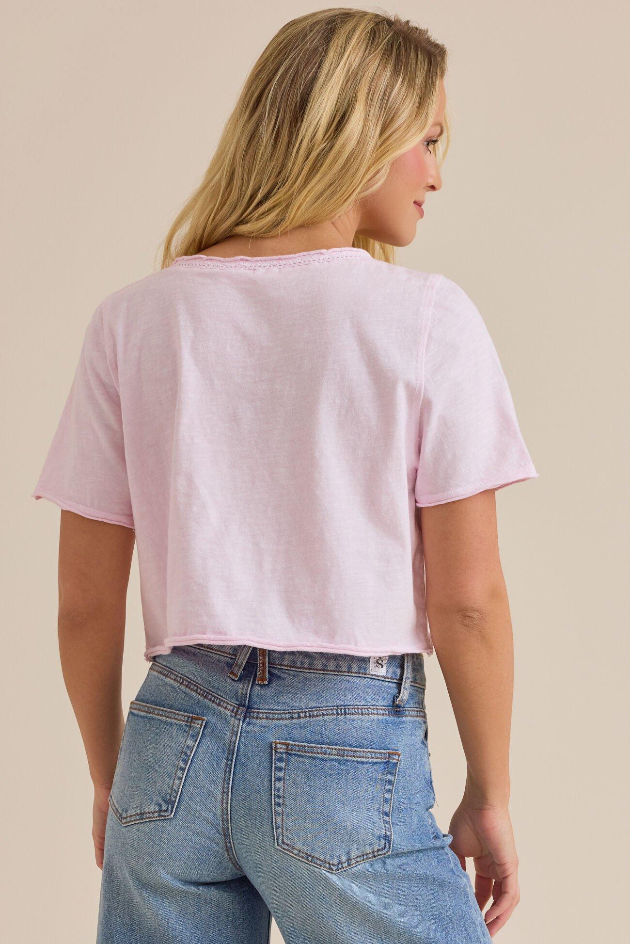 Vera Cropped Lace Tee Product Image