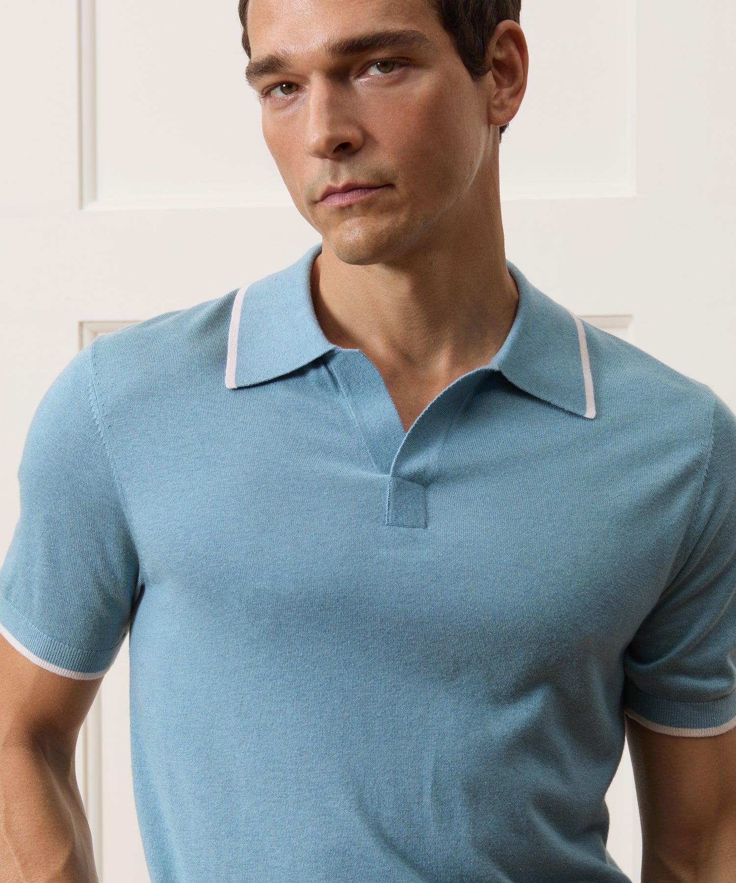 Silk-Cashmere Tipped Montauk Sweater Polo Product Image