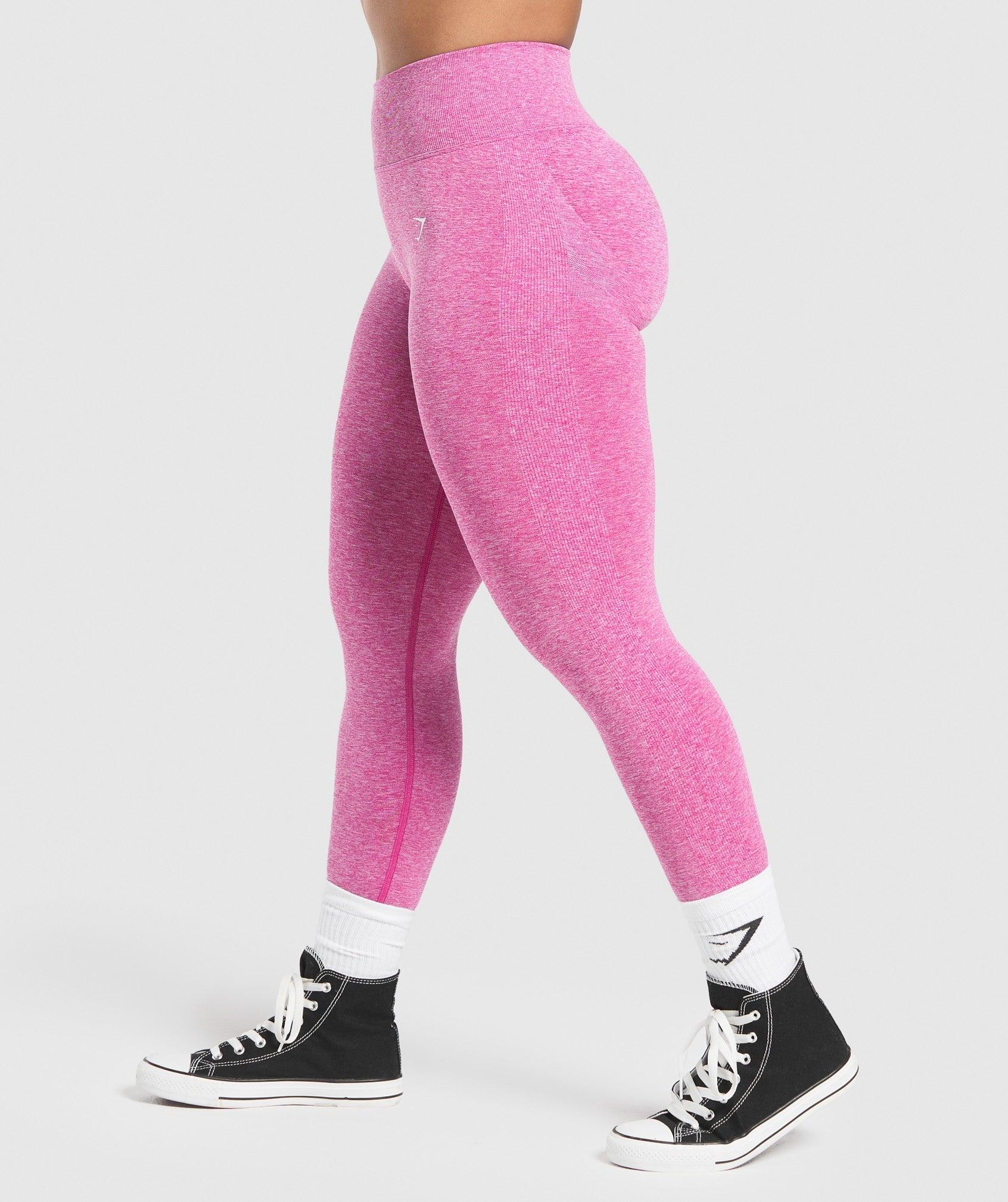 Gymshark Lift Seamless Leggings - Winning Pink/White Marl Female Product Image
