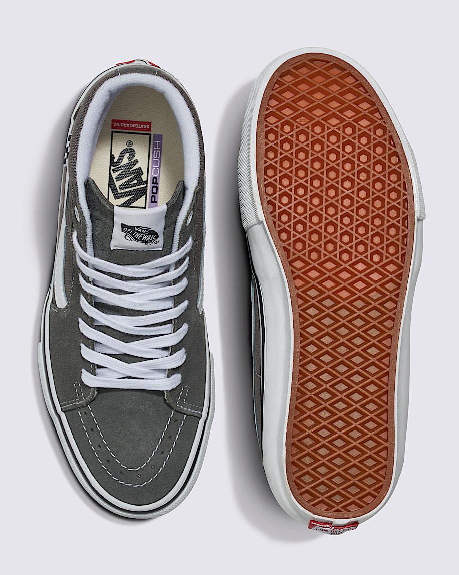 Skate Sk8-Hi Shoe in Pewter Grey / White| Vans US Product Image
