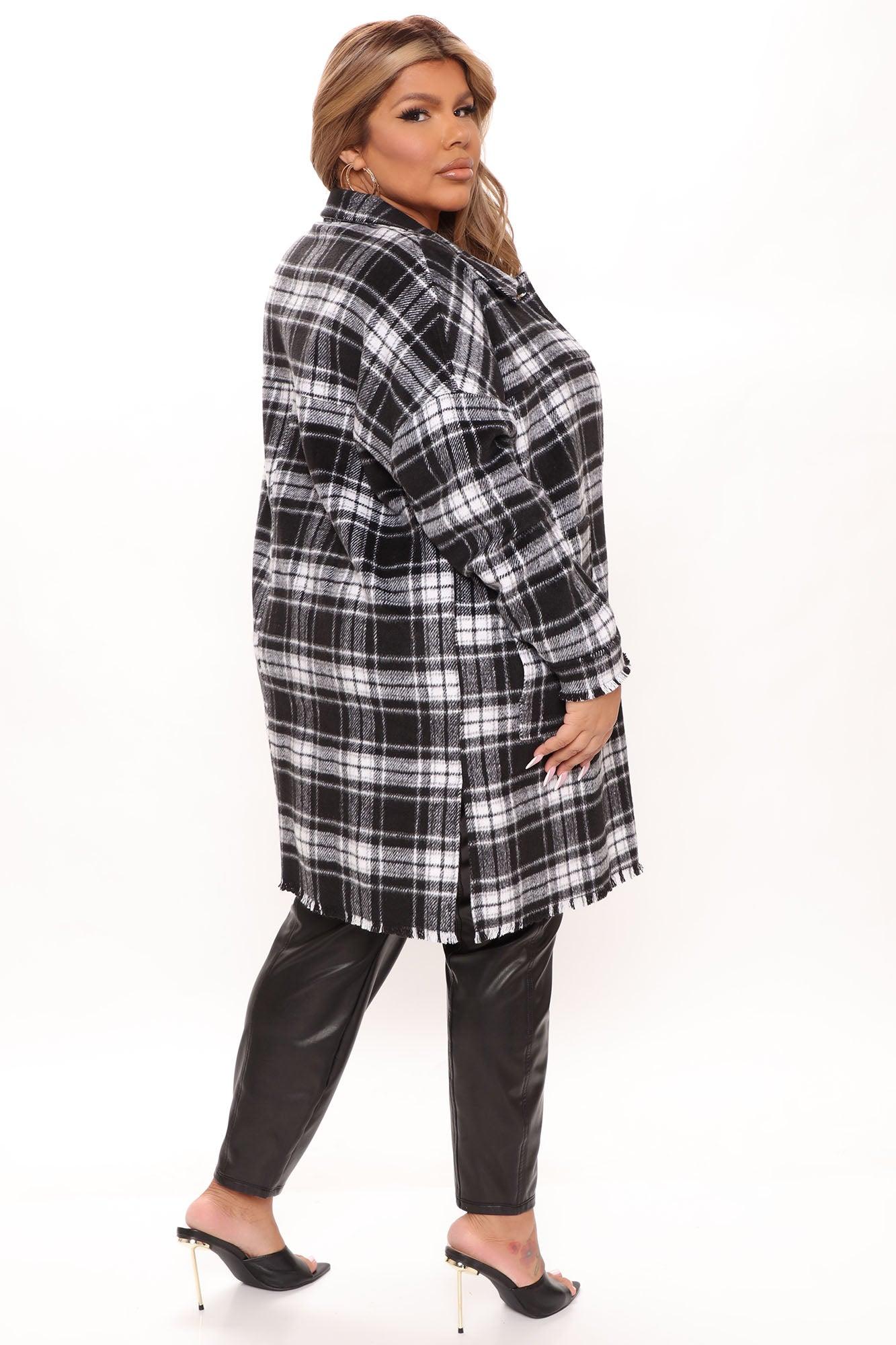 Never Plaid It So Good Shacket - Black Female Product Image