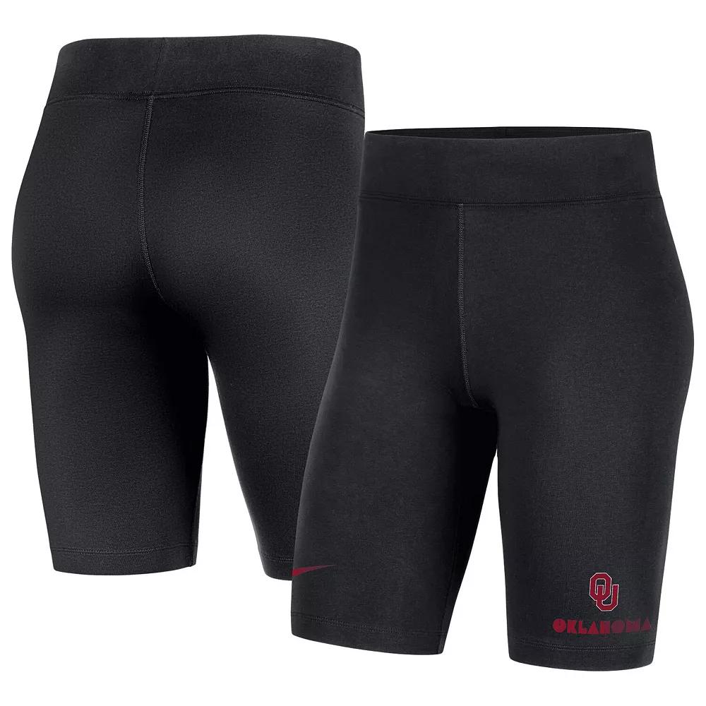 Women's Nike Black Oklahoma Sooners Essential Tri-Blend Bike Shorts, Size: XS Product Image