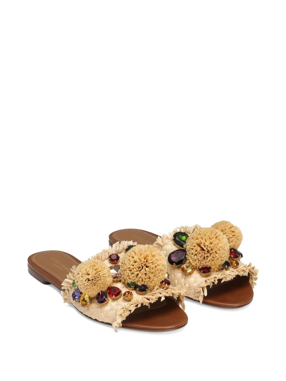 pompom raffia slides Product Image