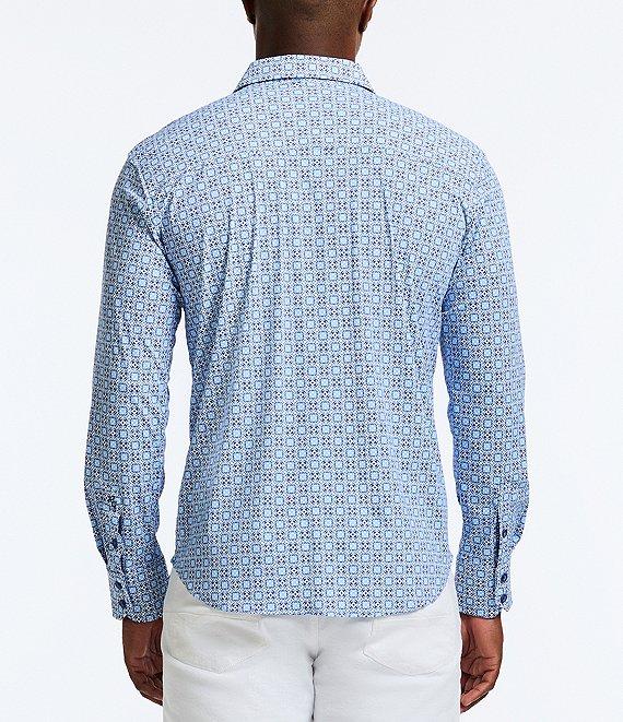 Robert Graham Caspian Stretch Knit Long Sleeve Woven Shirt Product Image