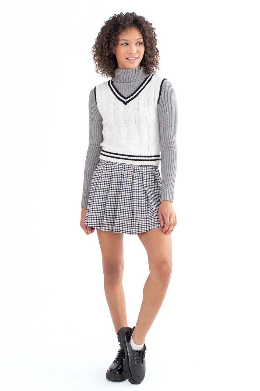 Heather Grey Ribbed Turtleneck Sweater Product Image