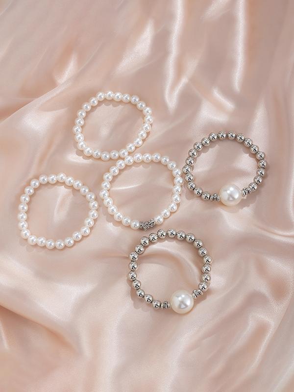 Beaded Shiny Bracelet Accessories Five Pieces Sets Product Image