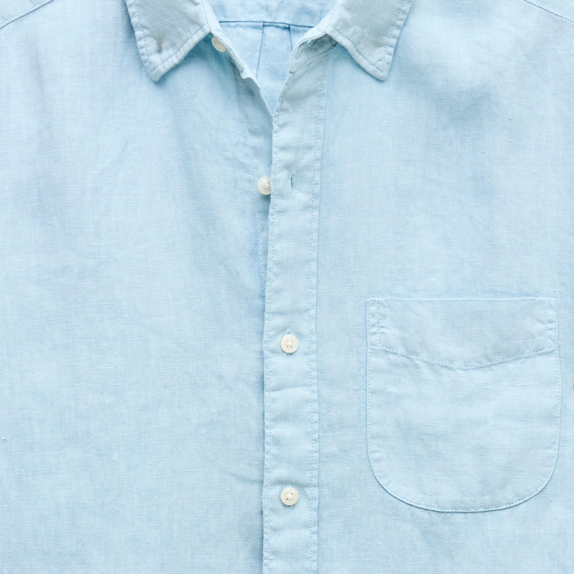 Washed linen shirt with point collar Product Image