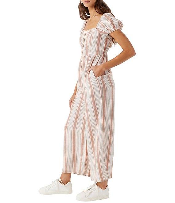 O'Neill Landry Short Sleeve Striped Cropped Jumpsuit Product Image