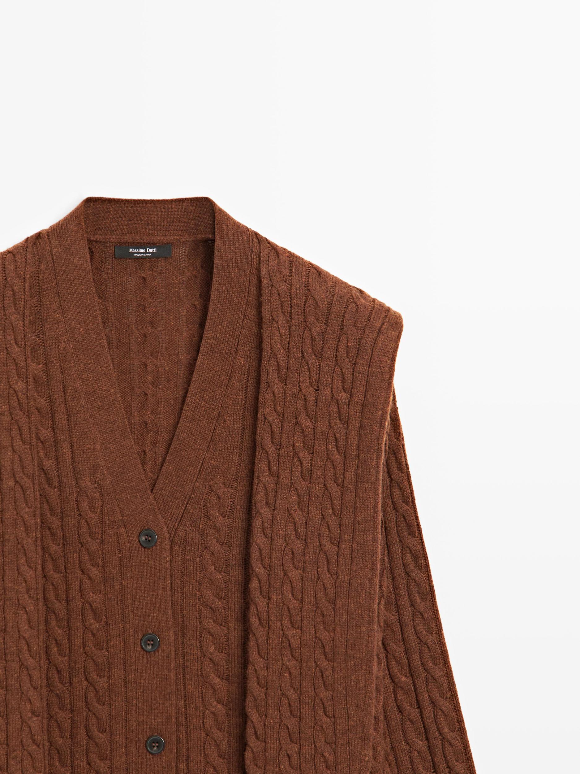 Wool blend cardigan with scarf detail Product Image