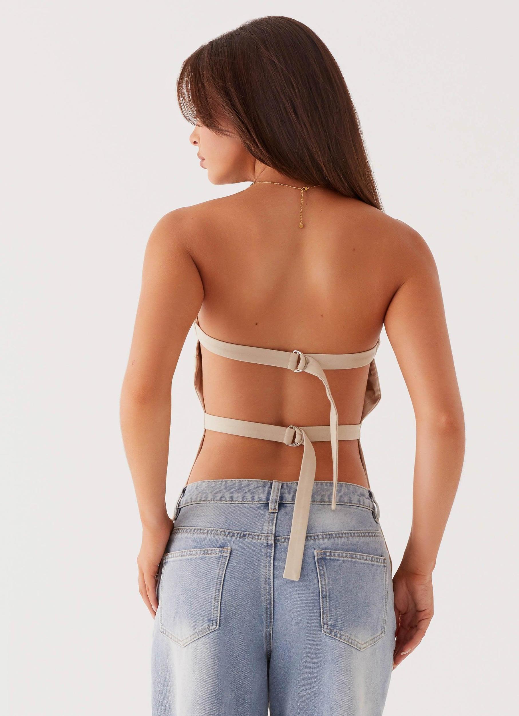Willow Rivers Strapless Top - Beige Product Image