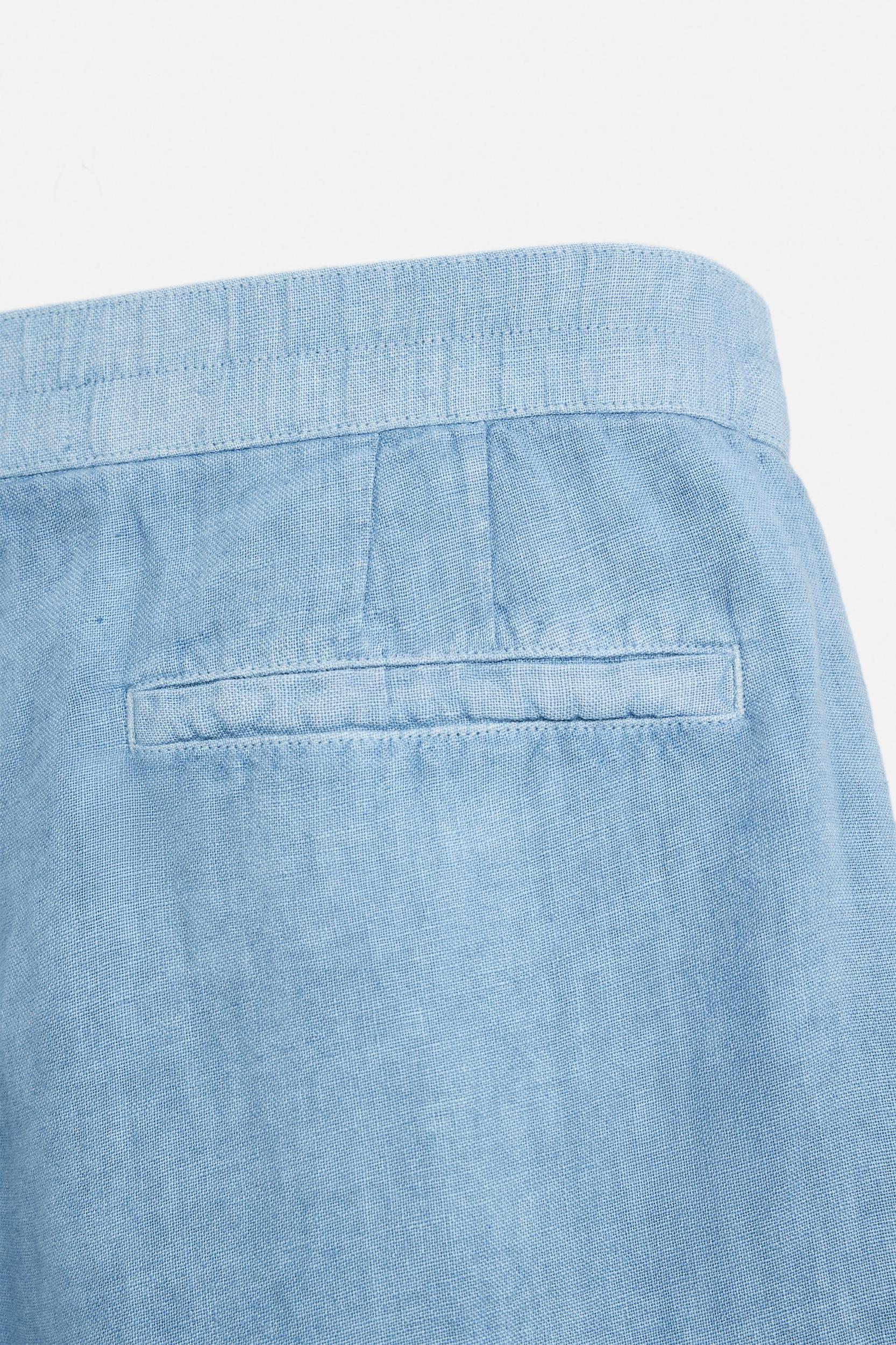 100% LINEN WASHED BERMUDA SHORTS Product Image