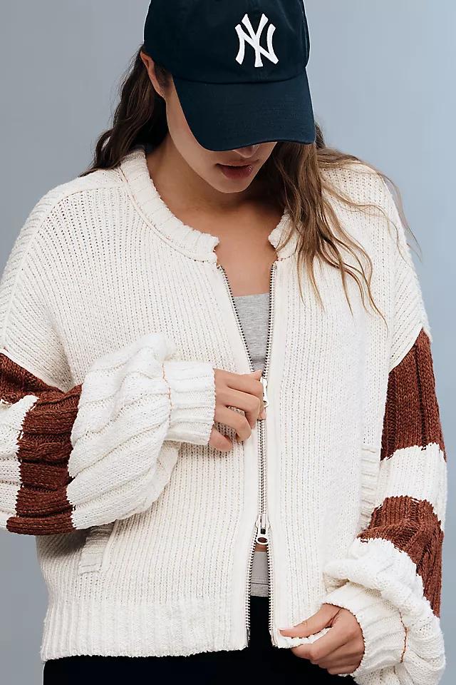 Pilcro Cable-Knit Icon Zip-Up Sweater Product Image