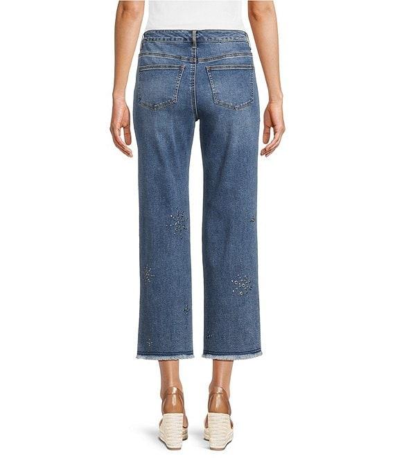 John Mark 5-Pocket Heat Set Detail Frayed Hem Cropped Jeans Product Image