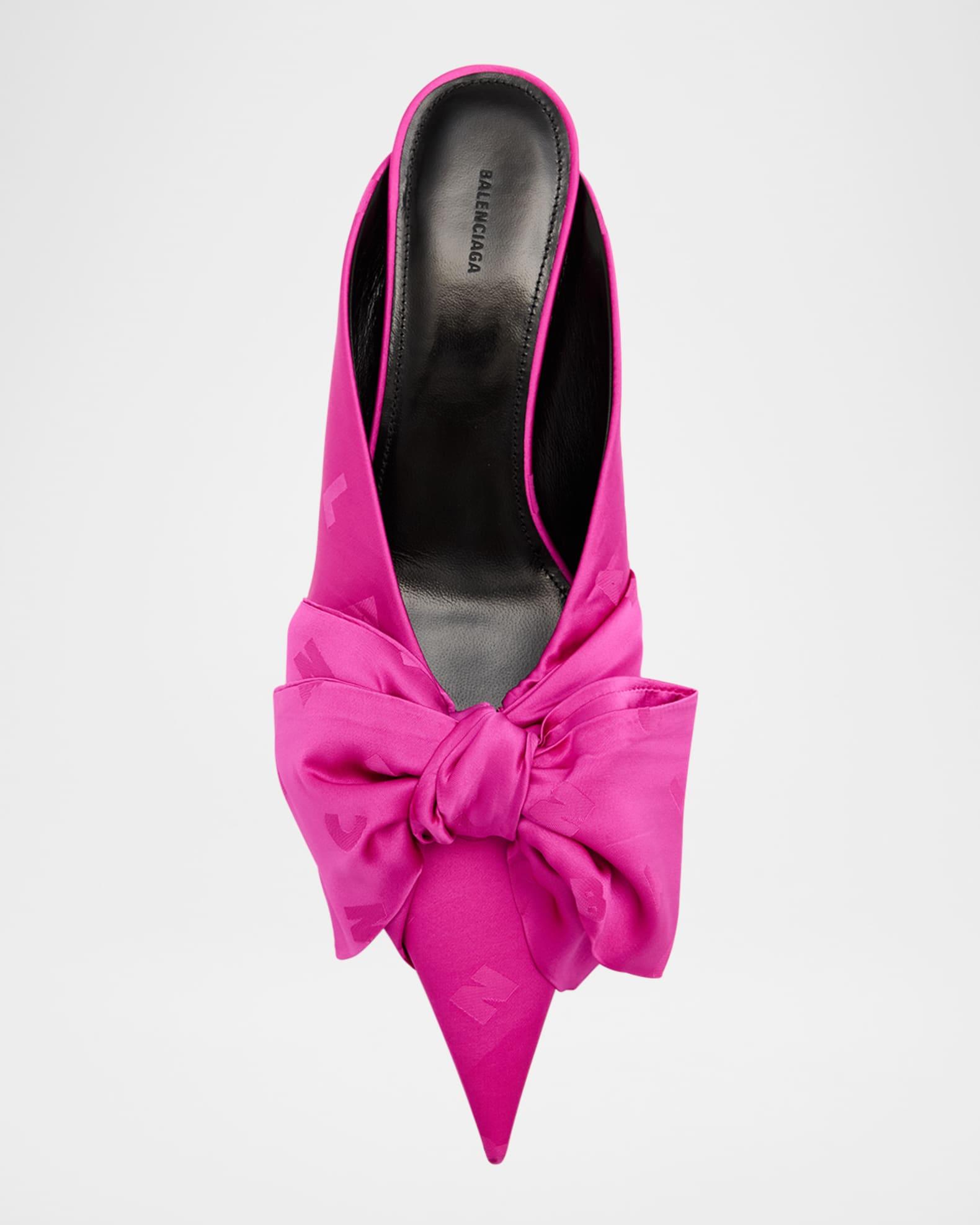 Knife Lavalière Logo Jacquard Bow Mule Pumps Product Image