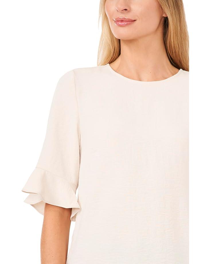 Sleeveless Crew Neck Blouse with Center Embroidery Product Image