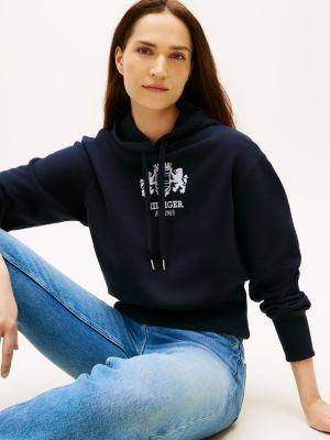 Badge Crest Logo Brushed-Back Hoodie Product Image