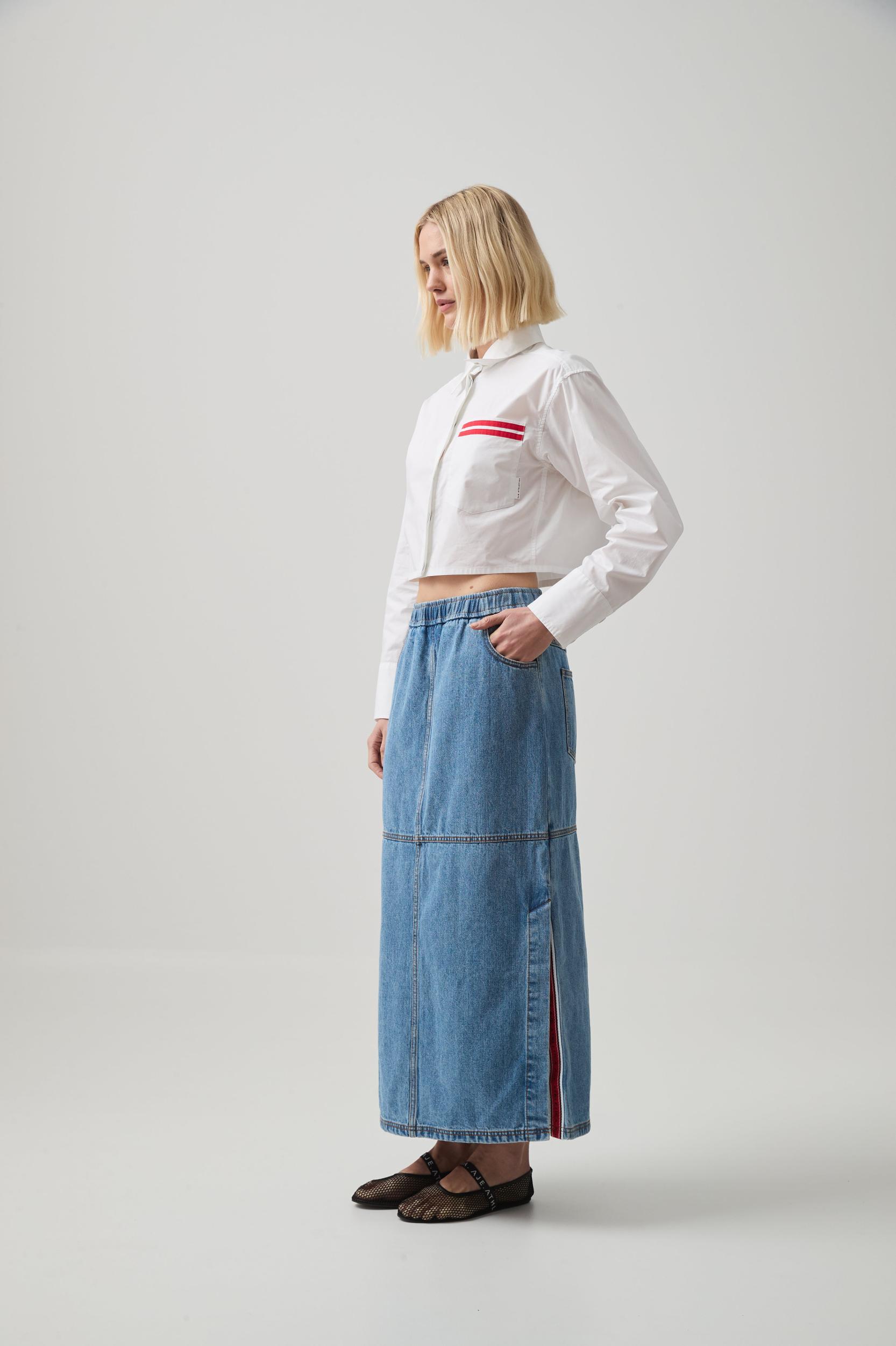Longline Denim Skirt Product Image