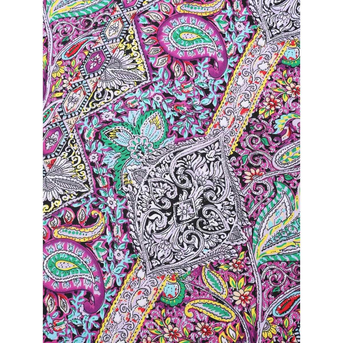 Plus Size Paisley Print Pockets V-Neck Midi Dress Magenta Women Boho Non V-neck Cap Sleeve Curvy BloomChic 14-16/1X Product Image