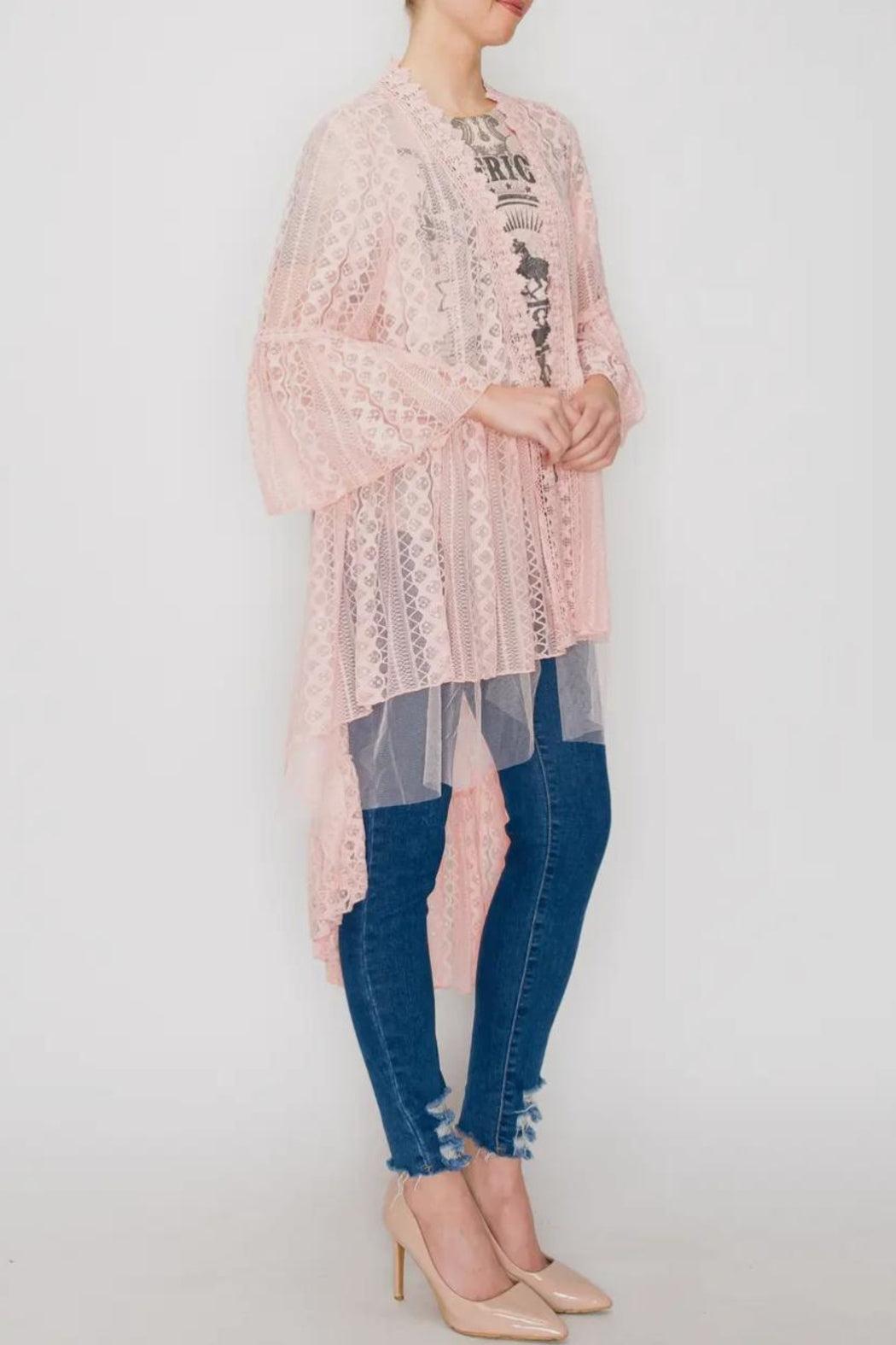 Pink Lace Cardigan Product Image