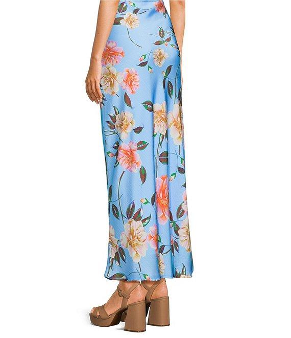 GB Satin Floral Print Coordinating Maxi Skirt Product Image