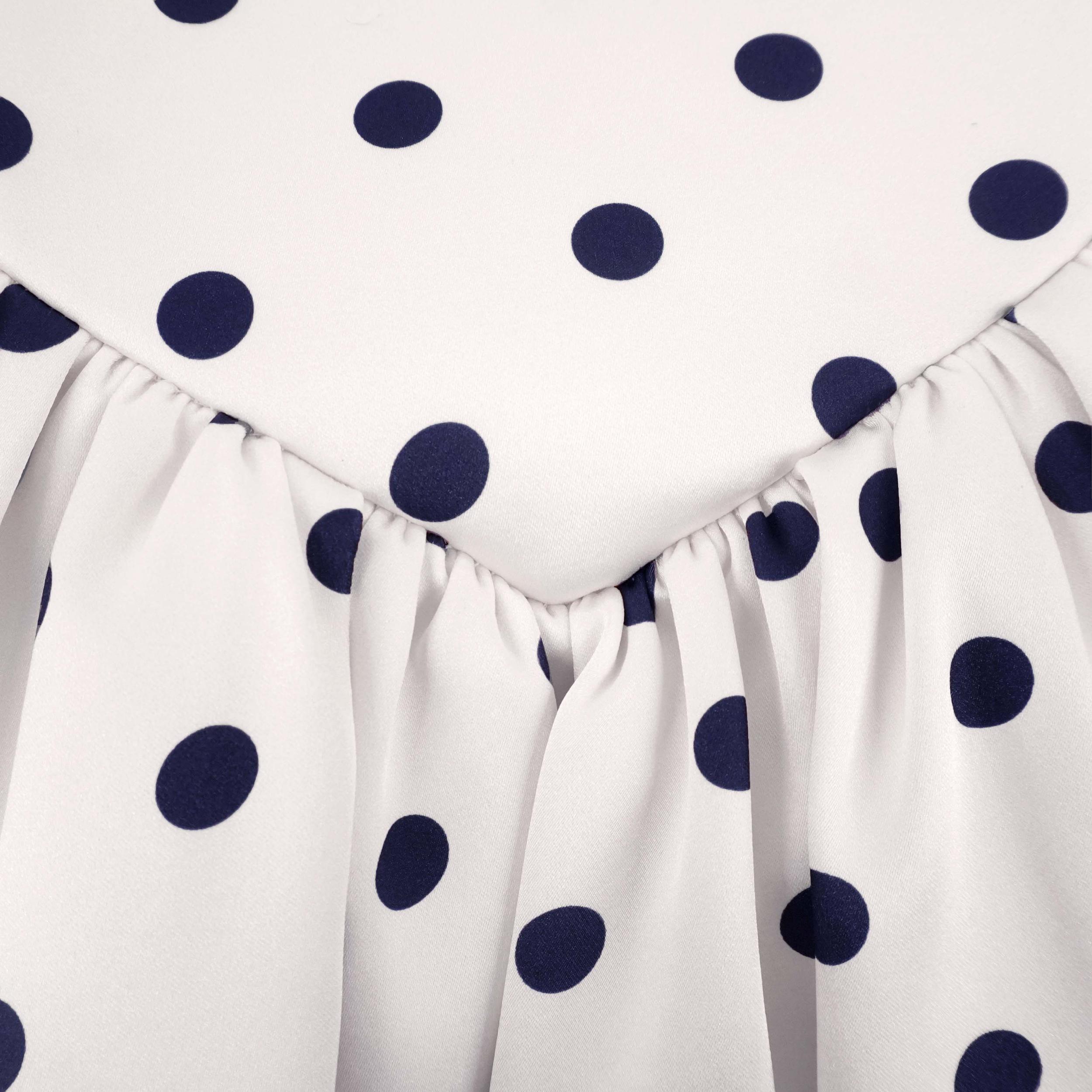 Cream Polka Dot Satin Mini Dress Product Image