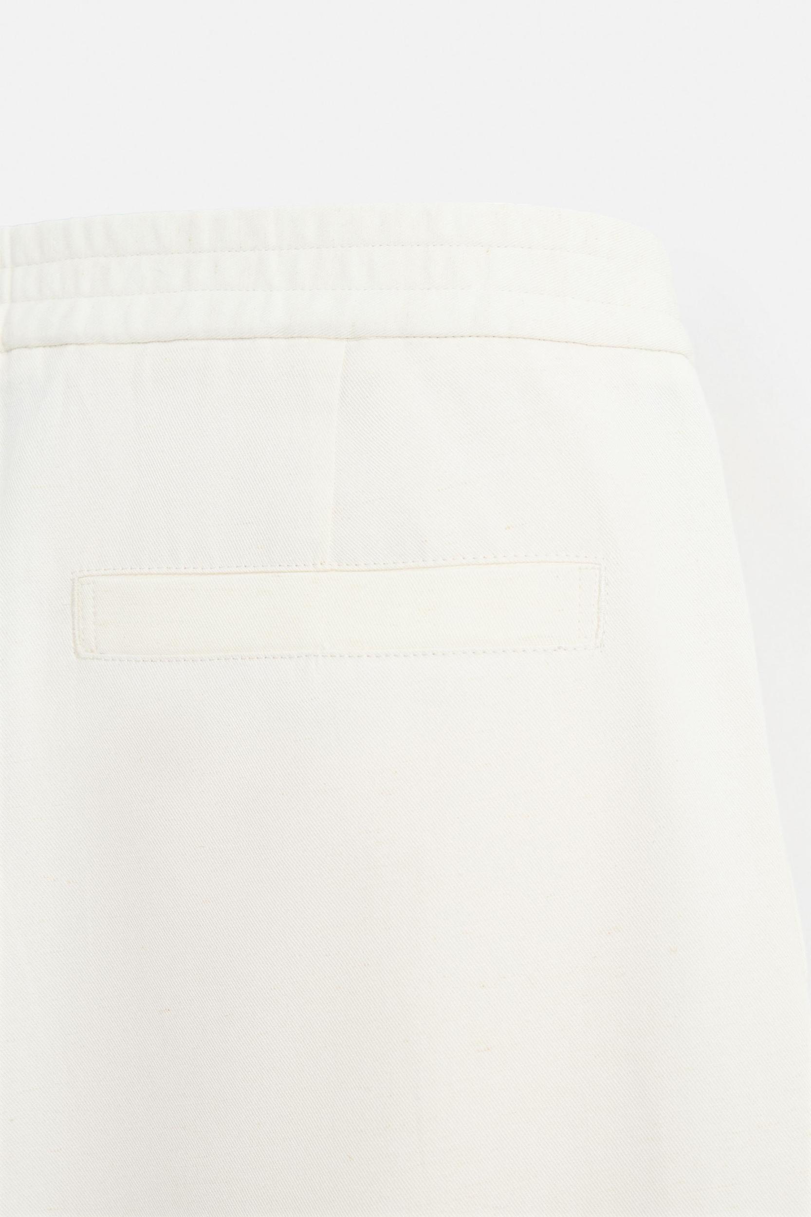 COTTON - LINEN PLEATED PANTS Product Image
