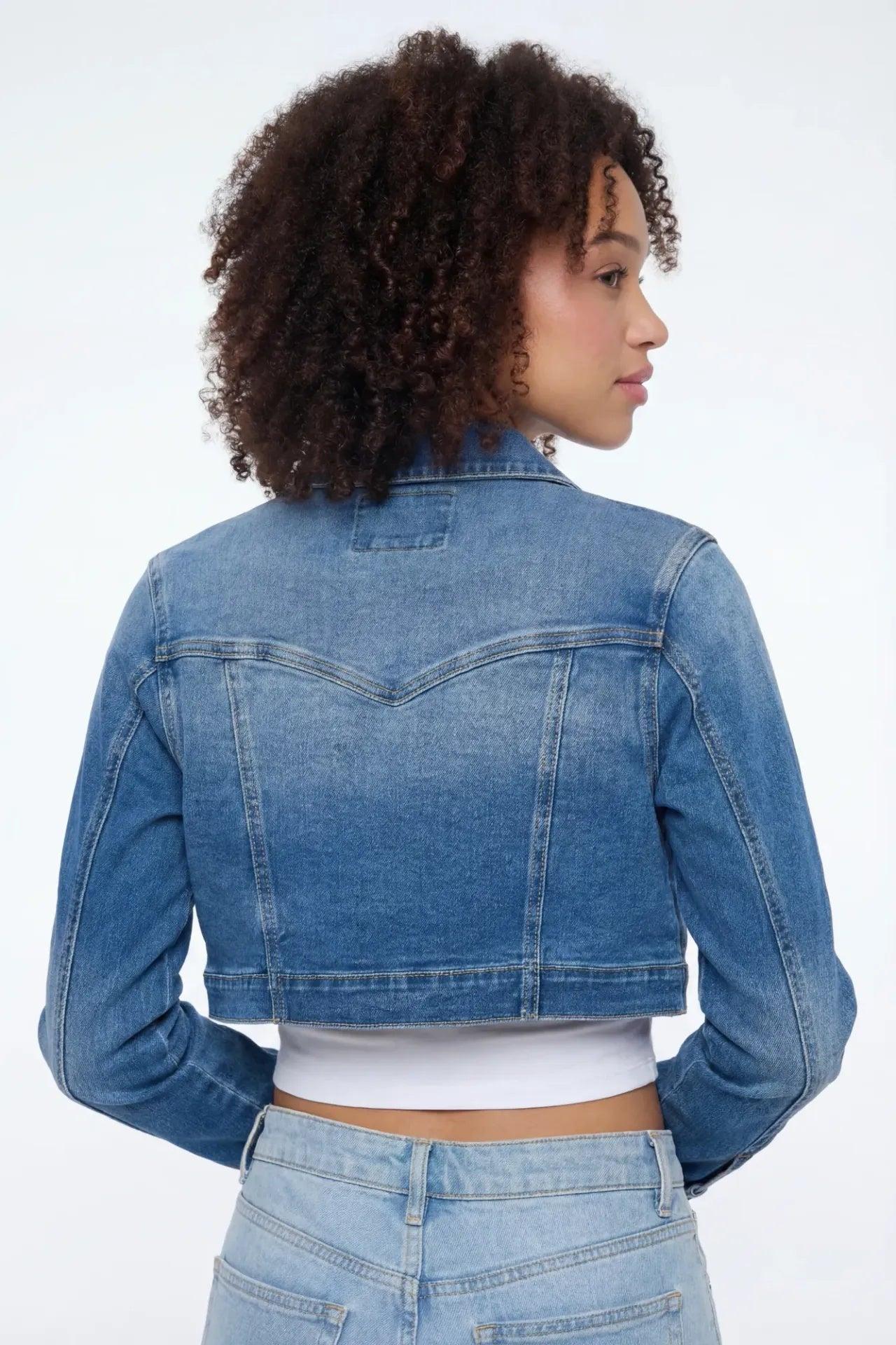 Classic Cropped Denim Jacket Female Product Image