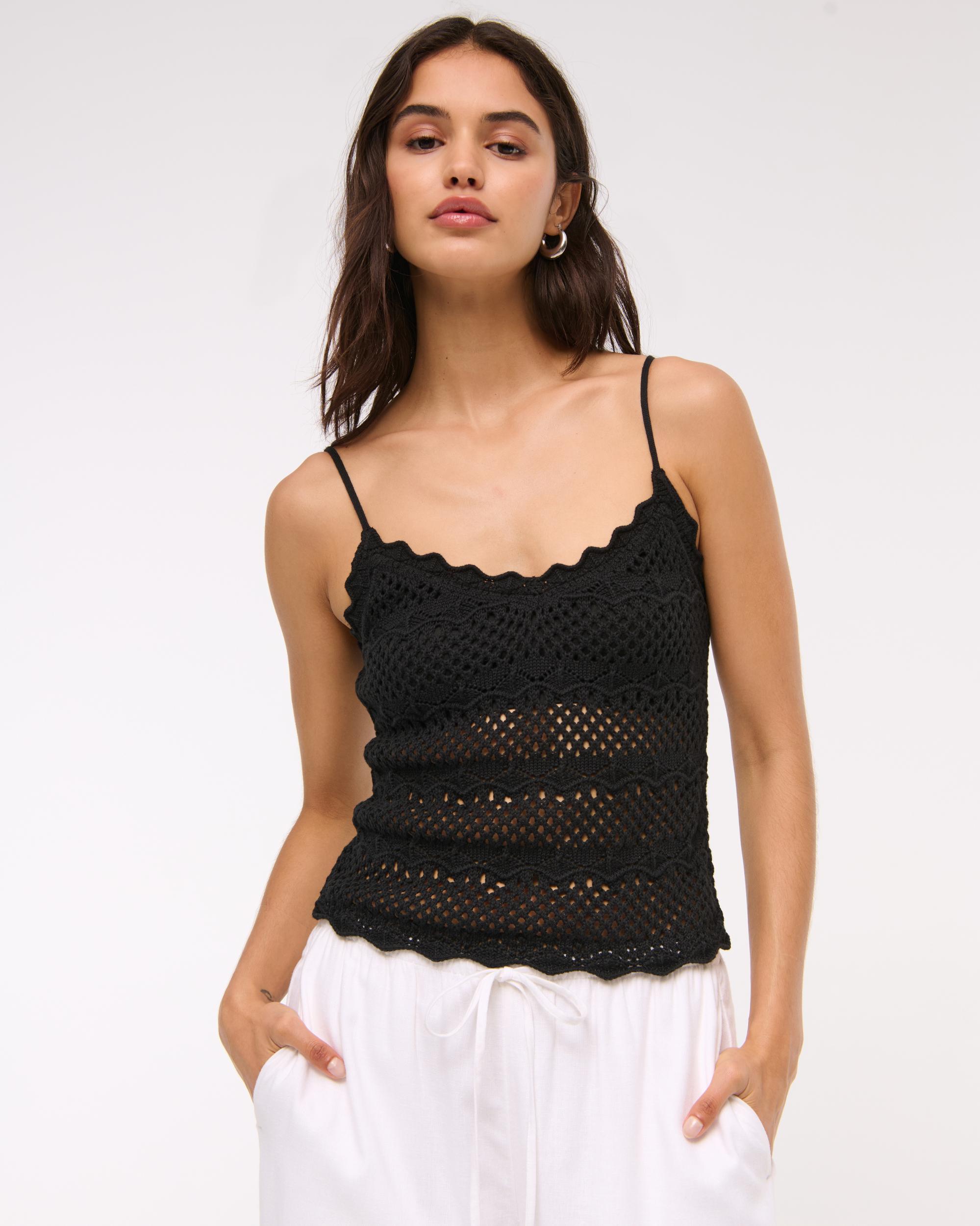 Crochet-Style V-Neck Cami Product Image