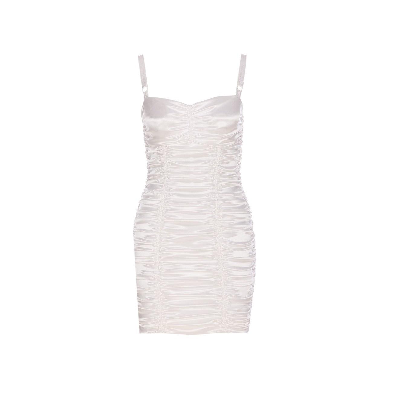 DOLCE & GABBANA Knee Length Dress Adjustable Straps In White Product Image
