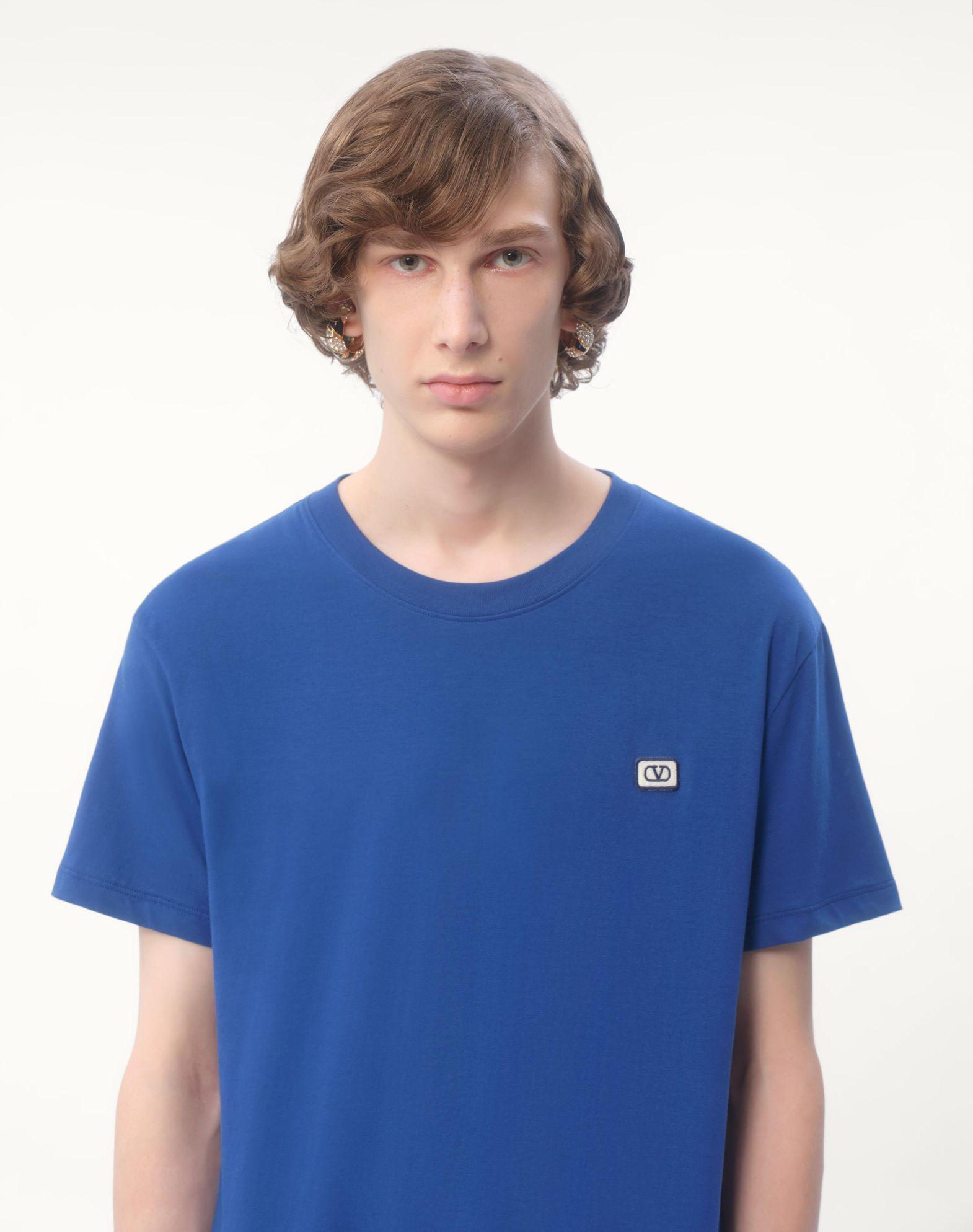Cotton T-Shirt With Vlogo Patch Product Image