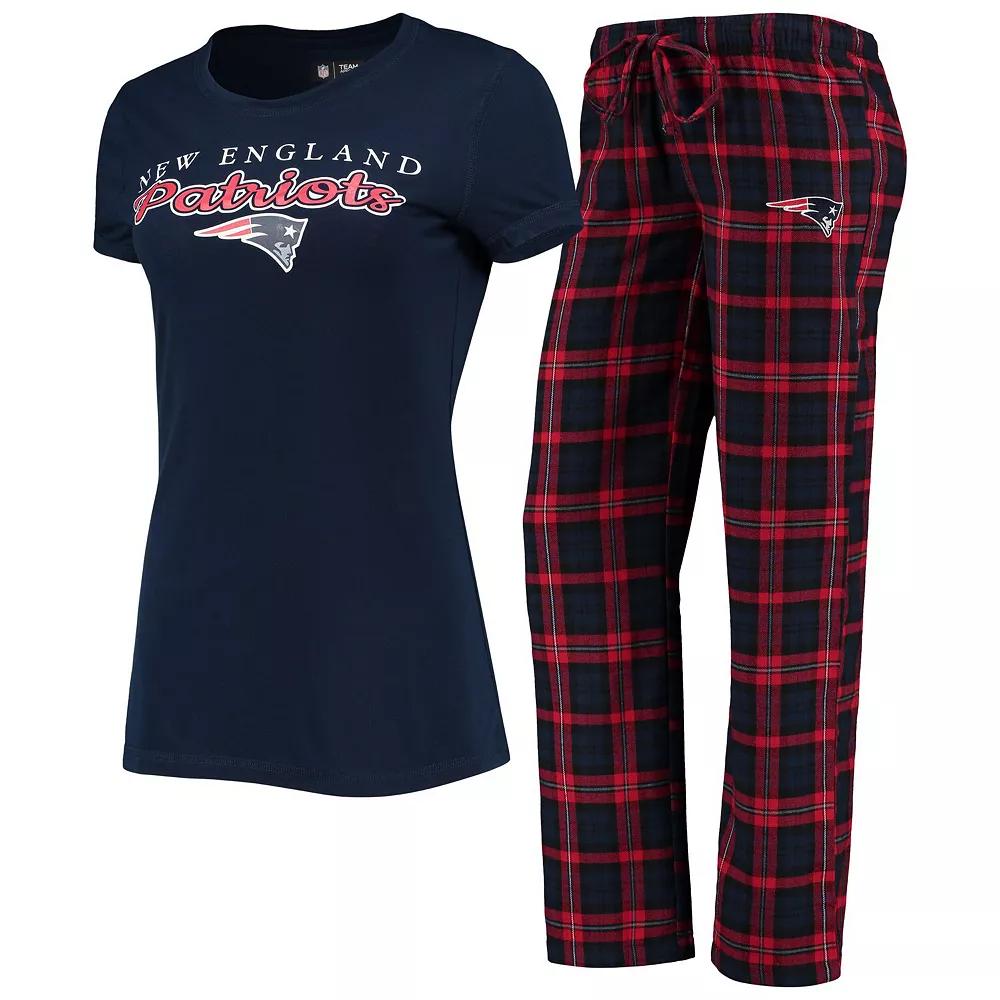 Women's Concepts Sport Navy/Red New England Patriots Logo T-Shirt & Pants Set, Size: 2XL, Blue Product Image
