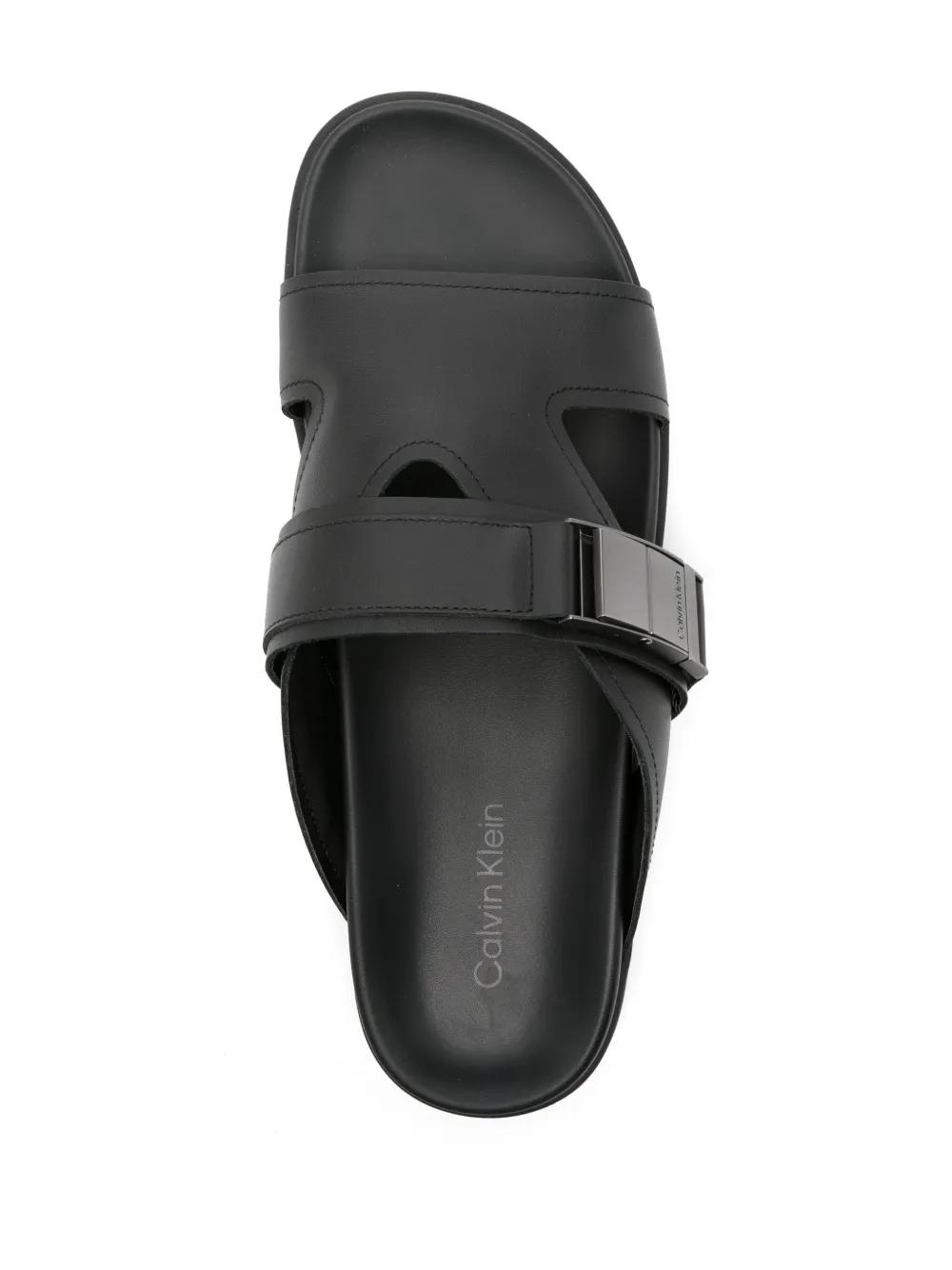 Iconic logo-buckle slides Product Image